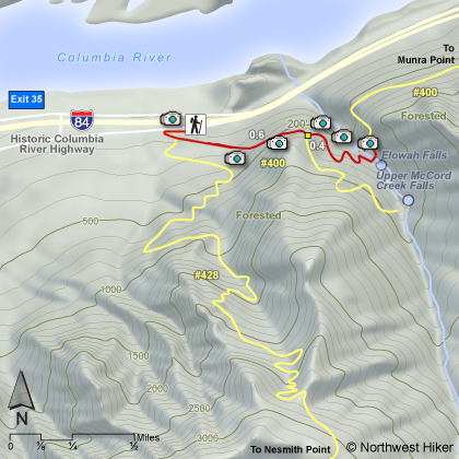 Elowah Falls Hike map