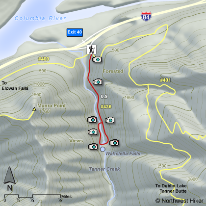 Wahclella Falls Hike map